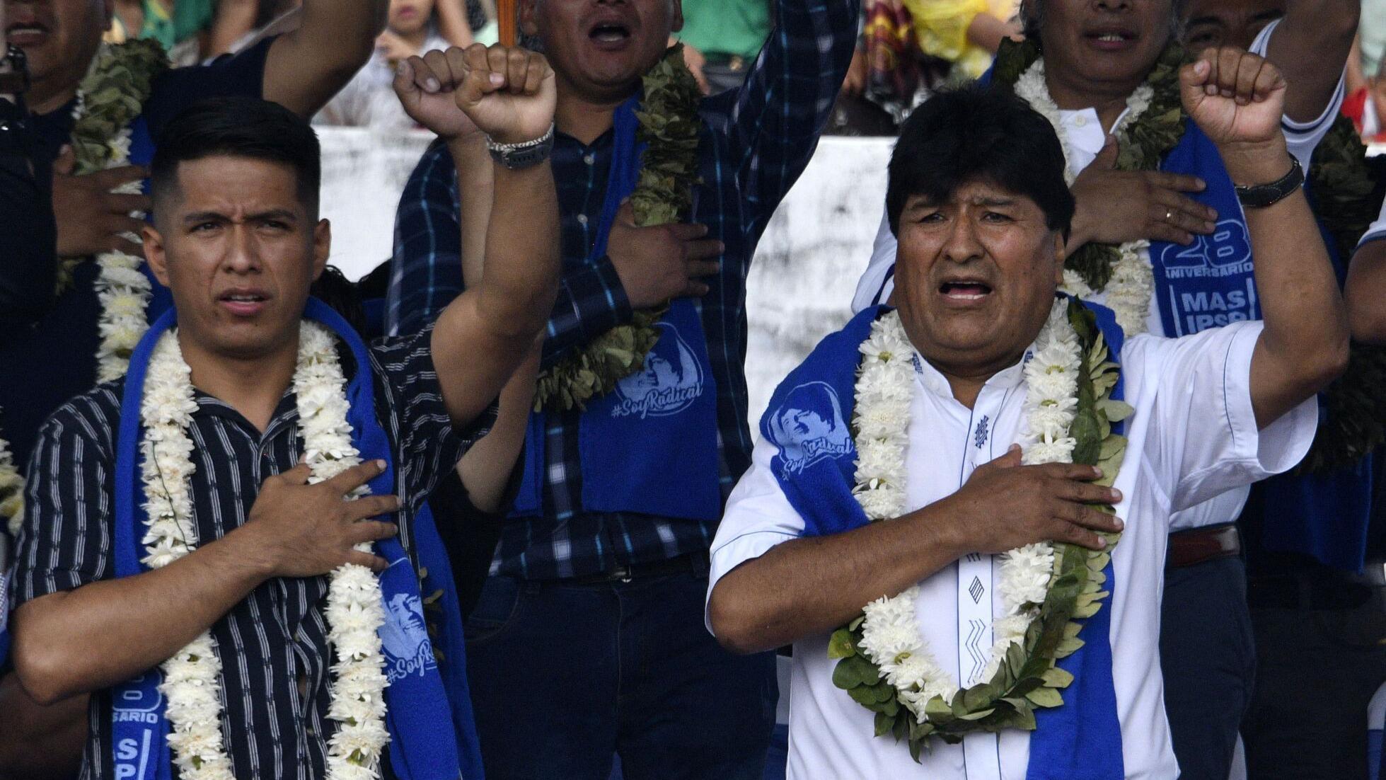 Andrónico Rodríguez y Evo Morales. 